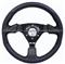 Momo Black 350mm Leather Steering Wheel With Black Stitching