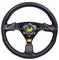 Momo Prototipo Black 350mm Leather Steering Wheel With Whiter Stitching