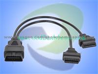 OBD 2 OBD II Splitter Cable 1x J1962 Male 2x J1962 Female