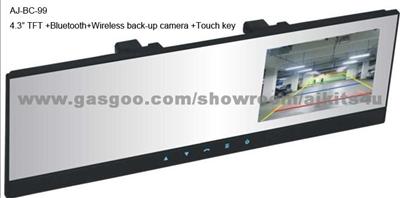 Wireless Back Up Camera Car Mirror With Bluetooth Handsfree Function