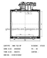 MAN TGA Radiator 81061016482