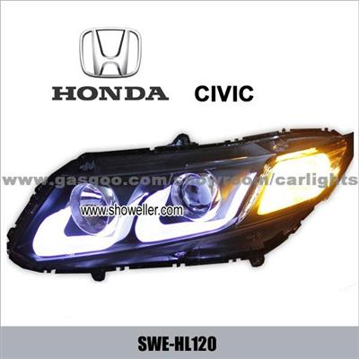 HONDA Civic Angel Eye LED Head Lamp DRL Headlights Dayline Head Lights Double-Convex Lens