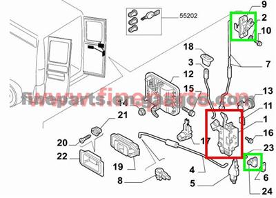 1310595080 , Rear Door Lock For Fiat Ducato