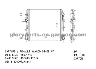 RENAULT Radiator 8200072712/7711135540