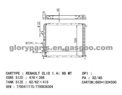 RENAULT Radiator 7700417175/7700836303