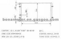 V.W. & AUDI Radiator 1J0121253AD 1J0121253AJ 1J0121253AP 1J0121253AQ