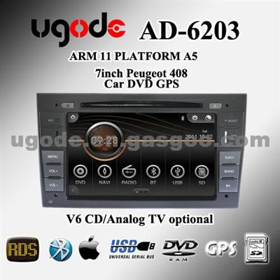 Peugeot 408 Bluetooth GPS DVD Player AD-6203
