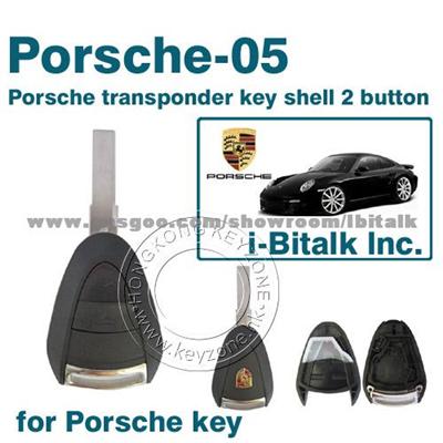 Porsche Transponder Key Shell 2 Button