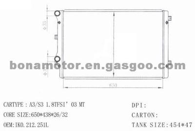 AUDI Radiator 1K0212251L
