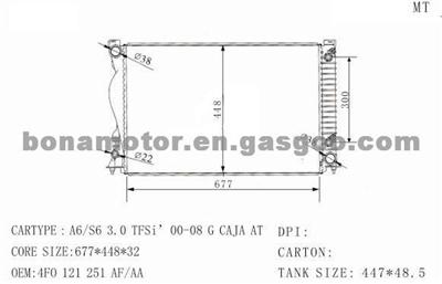 AUDI Radiator 4F0121251AF, 4F0121251AA, 4FO121251AF, 4FO121251AA