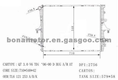 AUDI Radiator TL6121253A, TL6121253B, TL6121253K