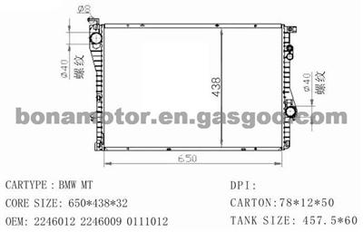 BMW Radiator 2246012,2246009,0111012