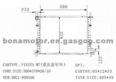 FORD FIESTA MT Radiator 3M21-8005AB