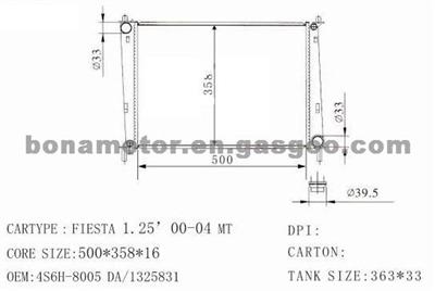 FORD Radiator 4S6H-8005 DA, 1325831