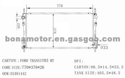 FORD TRANSIT Radiator 52481442