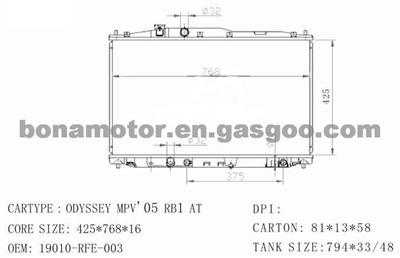 HONDA Radiator 19010-RFE-003,19010-RFE-901,19010-RFE-902