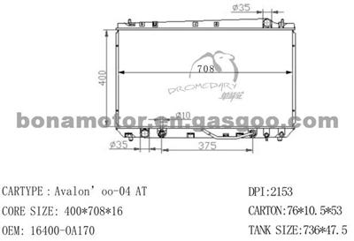 TOYOTA Radiator 16400-0A170