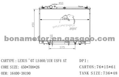 TOYOTA Radiator 16400-38190