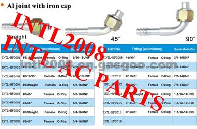 Female R12 O-Ring Auto AC Barb Hose Fitting Tube Fitting Pipe Fitting For Auto Air Conditioner