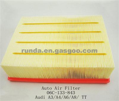 Auto Air Filter 06C-133-843 For Audi A3/A4/A6/A8/ TT