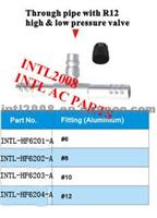 Auto Air Condition Through Pipe Hose Fitting With R12 High And Low Pressure Valve For Wholesale And Retail