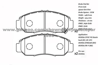 Brake Pad Set 45022-S7A-N00 / D787 HONDA CIVIC