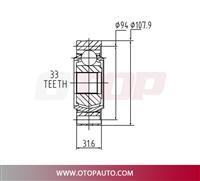 OTOP C.V Joint 101-D35-3-556 For VOLKSWAGEN TRANSPORTER MK4