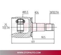 OTOP C.V Joint 225-D35-3502 for YZ