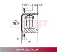 OTOP C.V Joint 225-D35-3501 for YZ