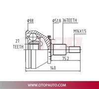 OTOP C.V Joint 101-D35-1-077 For VOLKSWAGEN GOLF