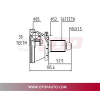 OTOP C.V Joint 101-D35-1-076 for VOLKSWAGEN