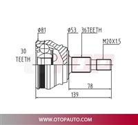 OTOP C.V Joint 101-D35-1-050(1) For VOLKSWAGEN TOLEDO SEAT LEON AUDI A3