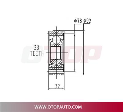 OTOP C.V Joint 101-D35-3-555 for VOLKSWAGEN