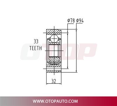 OTOP C.V Joint 101-D35-3-550(1) For VOLKSWAGEN CARIBE CORSAR DASHER FOX GOLF FORD AEROSTAR