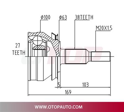 OTOP C.V Joint 101-D35-1-1001 for VOLKSWAGEN