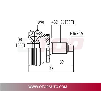 OTOP C.V Joint 101-D35-1-078 For VOLKSWAGEN POLO