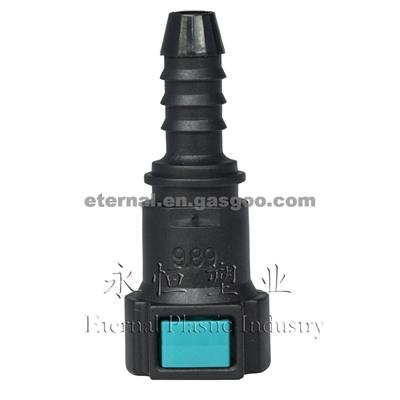 Conductive Quick Connector 7/16'' Straight To Hose ID 8mm