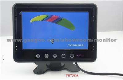 HD Screen Monitor In Car, LCD Monitor,7 Inch Car Stand Alone Monitor T0758A,With 2 Video Inputs