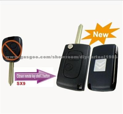 Citroen Modified Flip Remote Key Shell 2 Button SX9