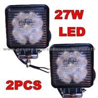 2PCS 27W SQUARE LED Light Offroad Work Light Razor UTV Truck Flood Light 4x4