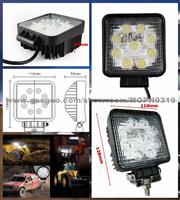 27W SQUARE LED Light Offroad Work Light Razor UTV Truck Flood Light 4x4