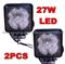 2PCS 27W SQUARE LED Light Offroad Work Light Razor UTV Truck Flood Light 4x4