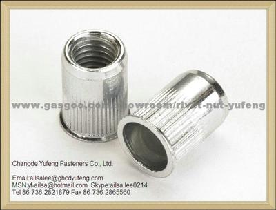 Rivet Nut-BLIND NUT WITH KNURLED BODY AND THIN HEAD - STAINLESS STEEL