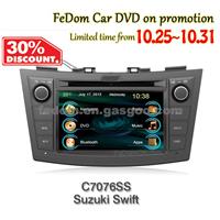 Hot Promotion 7inch Touch Screen Bluetooth/IPod/DVD/VCD/Steer Wheeling Control/Dual Zone/MP3 /Radio/RDS For Suzuki Swift