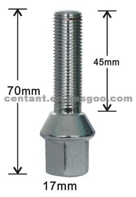 17mm Hex Heat Treated Cone Seat Lug Bolts