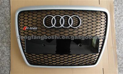 Silver Audi RS6 Grill A6 C6 Front Mesh With Honeycomb Style