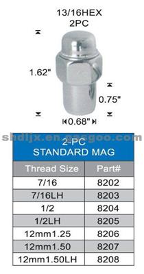 Universal 2-PC STANDARD MAG WHEEL LUG NUT