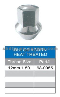 Universal BULGE ACORN HEAT TREATED WHEEL LUG NUT