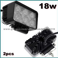 2x 18W LED Work Light Lamp Driving ATV UTV Offroad Jeep Trailer 4x4 Spot/ Flood