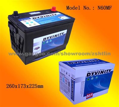 DYVINITY Car Battery 80D26R/L 12V 70Ah Widely Export To Africa And Europe With ISO9001,CE Certification Manufactuerer